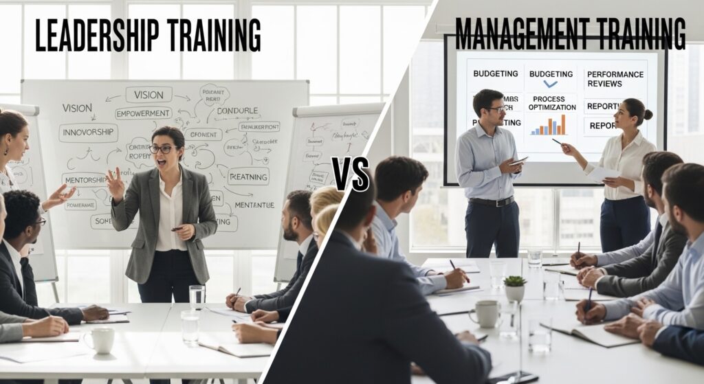 Leadership Training vs Management Training: What’s the Difference?