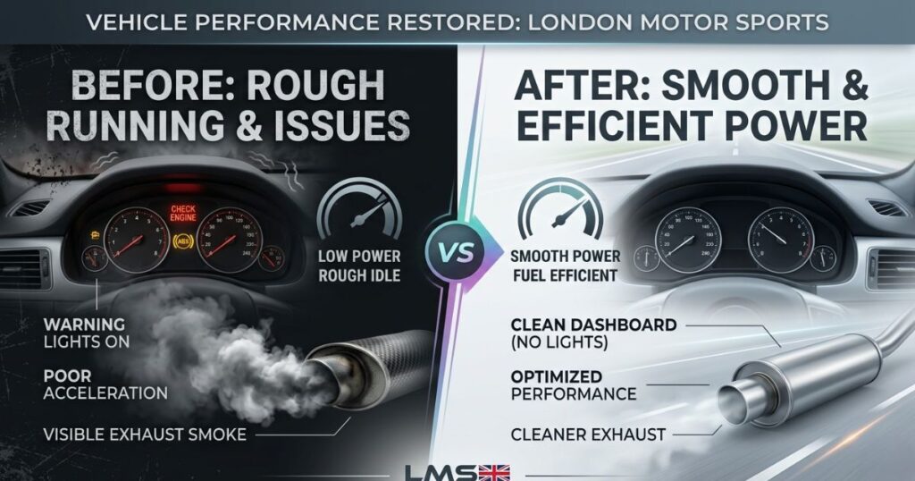 Fuel system repair before and after performance comparison
