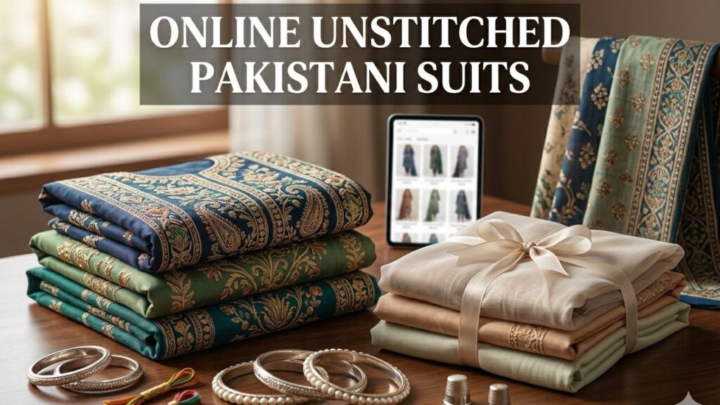 online unstitched pakistani suits