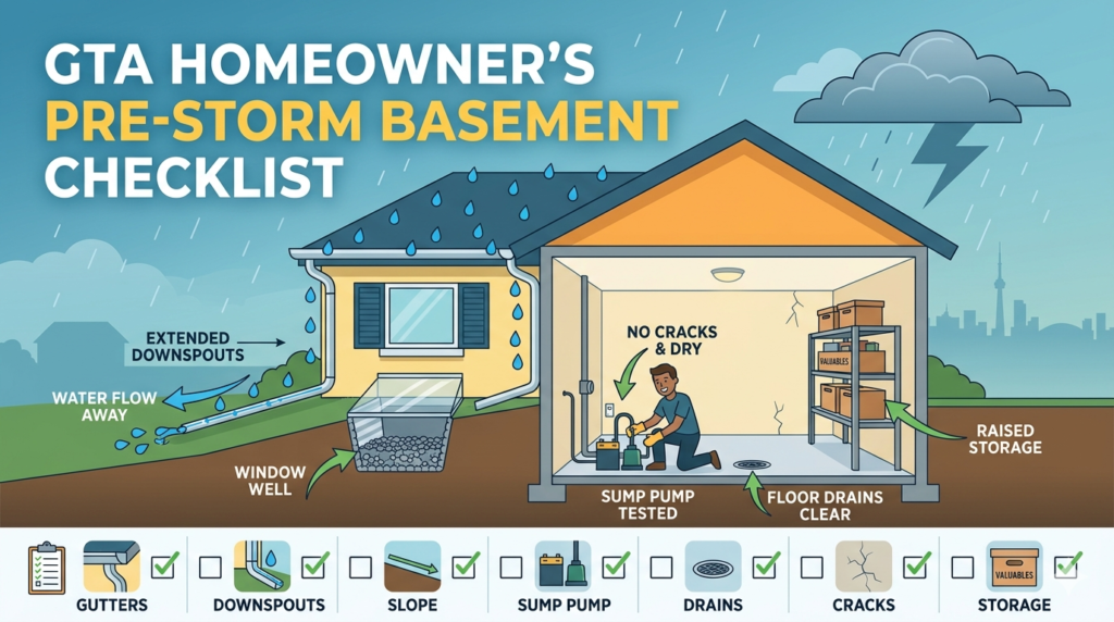 The GTA Homeowner’s Pre-Storm Basement Protection Checklist